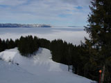Widok z alpejskiej stacji narciarskiej